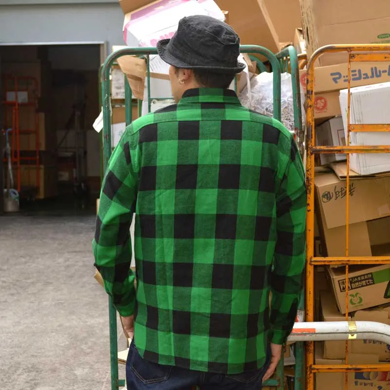 SUGAR CANE "SC29147" TWILL CHECK L/S WORK SHIRT