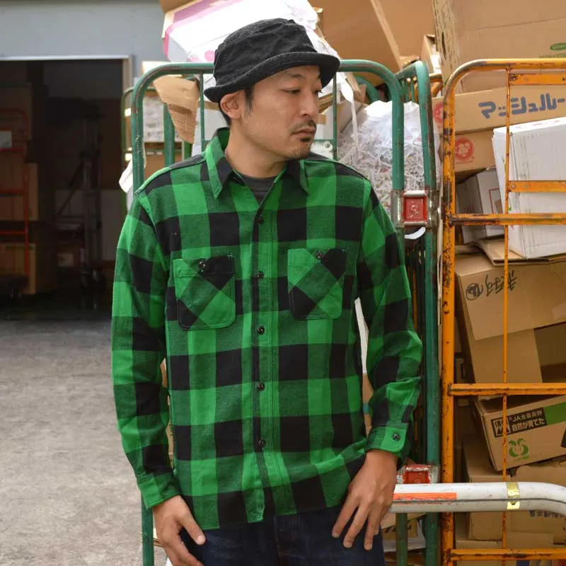 SUGAR CANE "SC29147" TWILL CHECK L/S WORK SHIRT