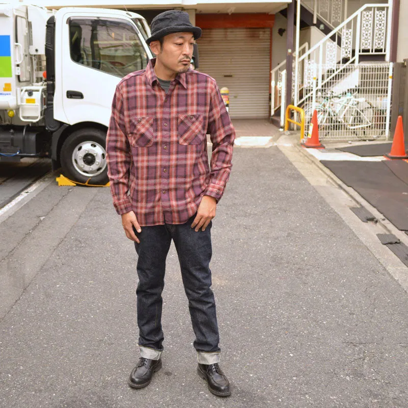 SUGAR CANE "SC29359" TWILL CHECK L/S WORK SHIRT