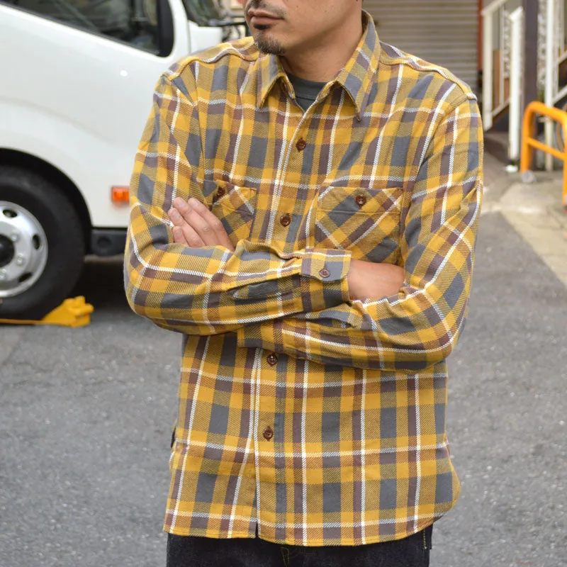 SUGAR CANE "SC29361" TWILL CHECK L/S WORK SHIRT