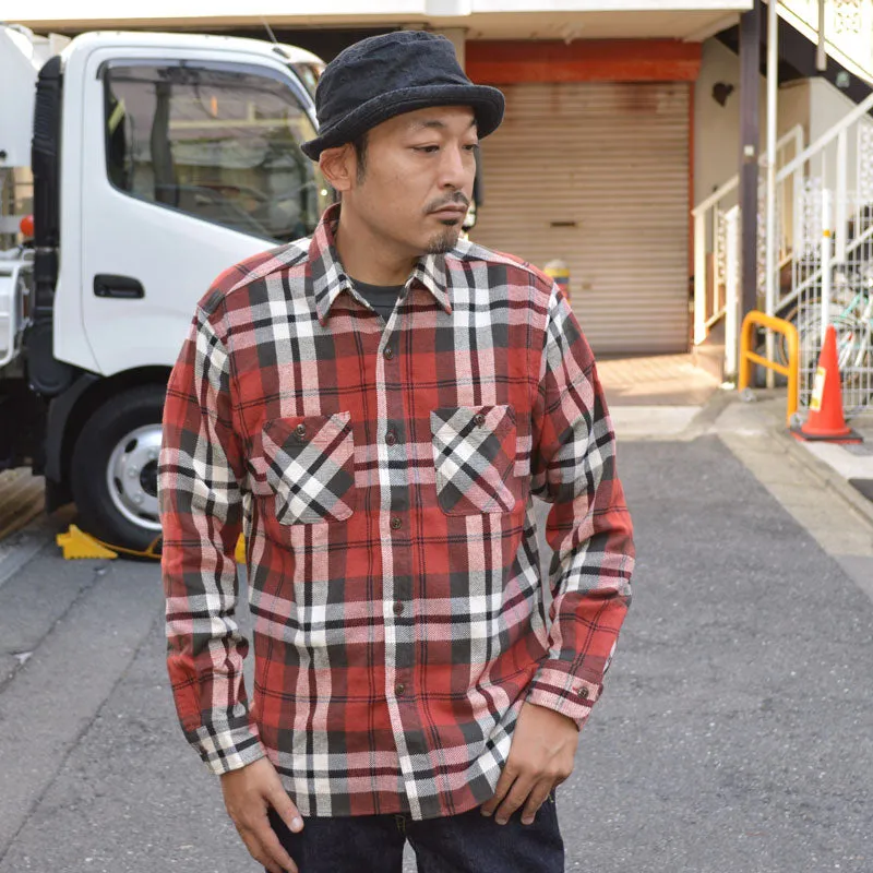 SUGAR CANE "SC29364" TWILL CHECK L/S WORK SHIRT