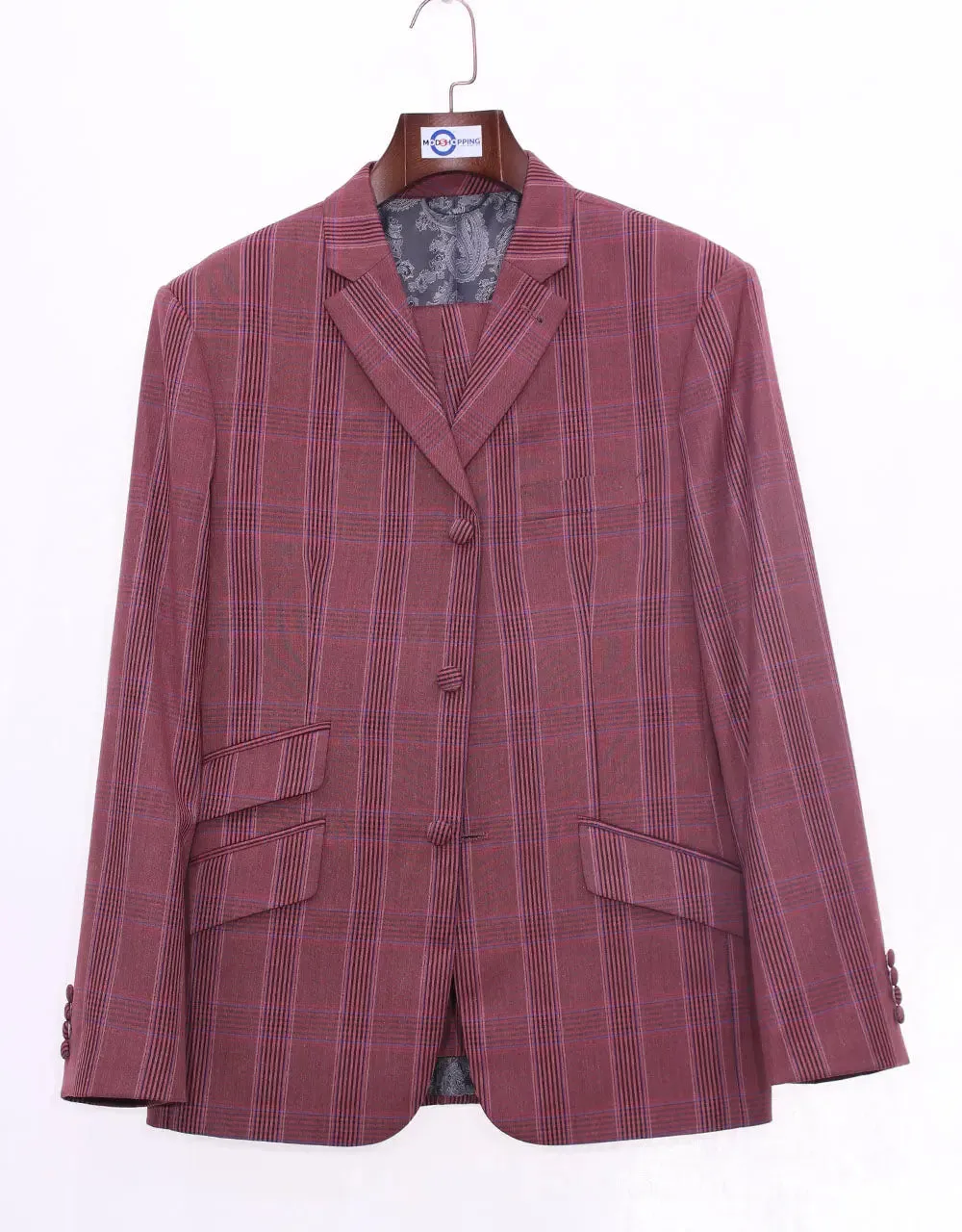 Suit Package | Burnt Brick Prince Of Wales Check Suit