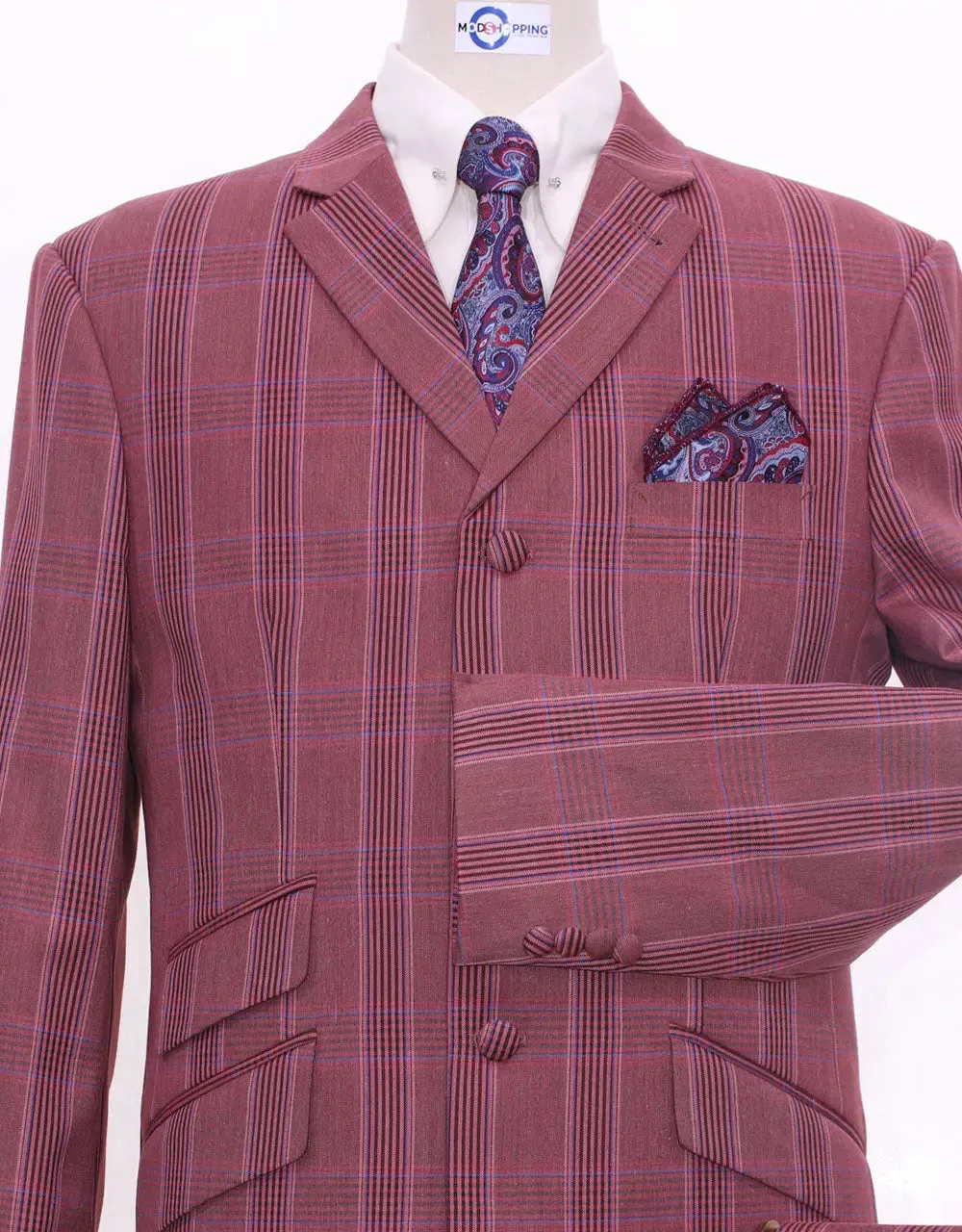 Suit Package | Burnt Brick Prince Of Wales Check Suit