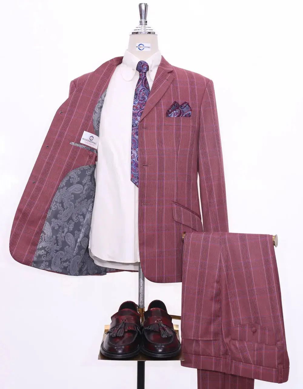 Suit Package | Burnt Brick Prince Of Wales Check Suit