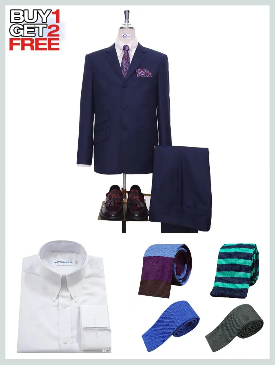 Suit Package Navy Blue Suit Buy 1 Get 2 Free