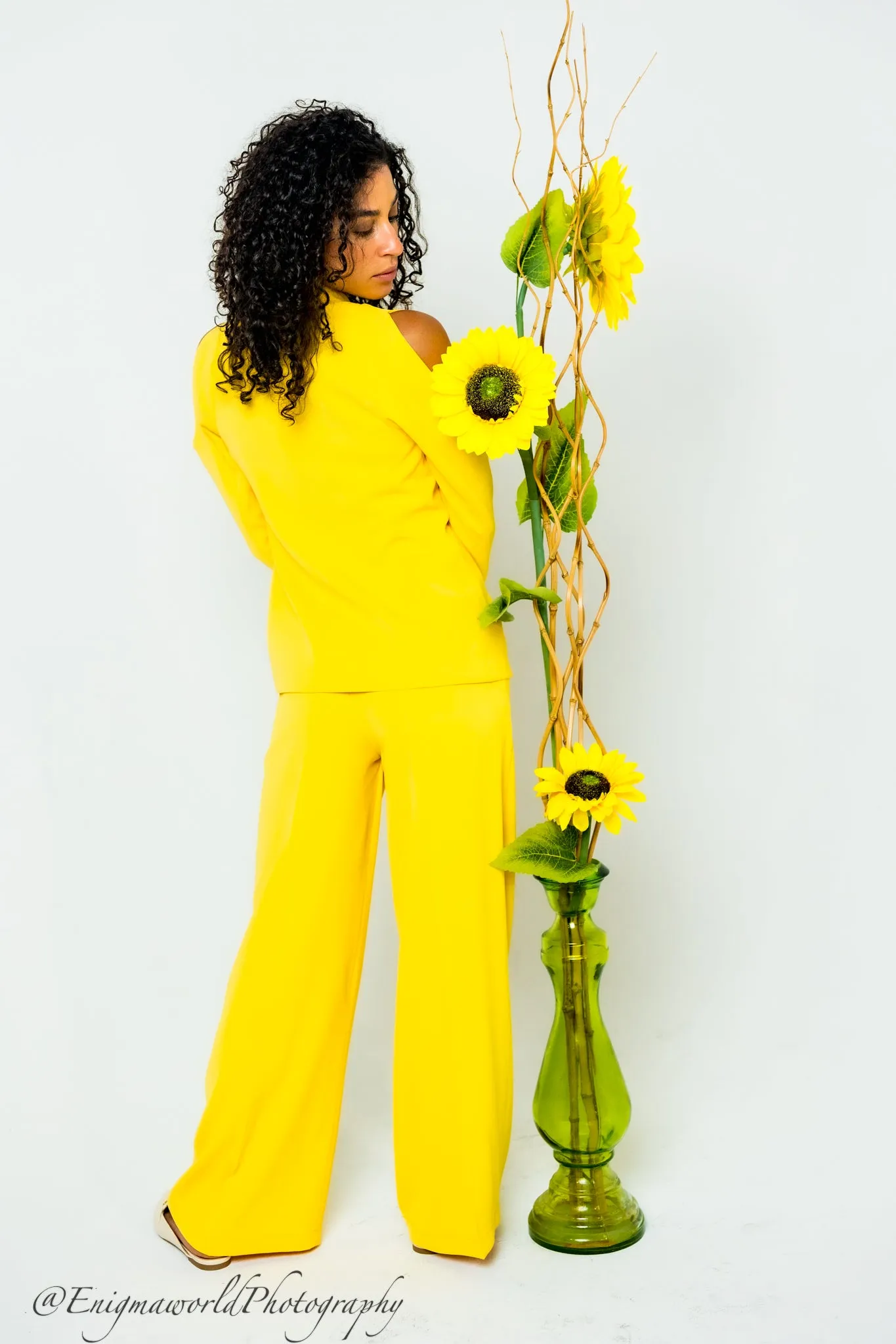 Sunflower Cold shoulder suit set