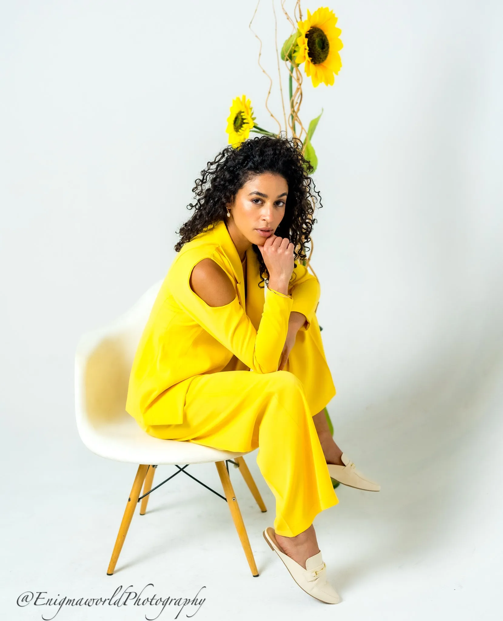 Sunflower Cold shoulder suit set