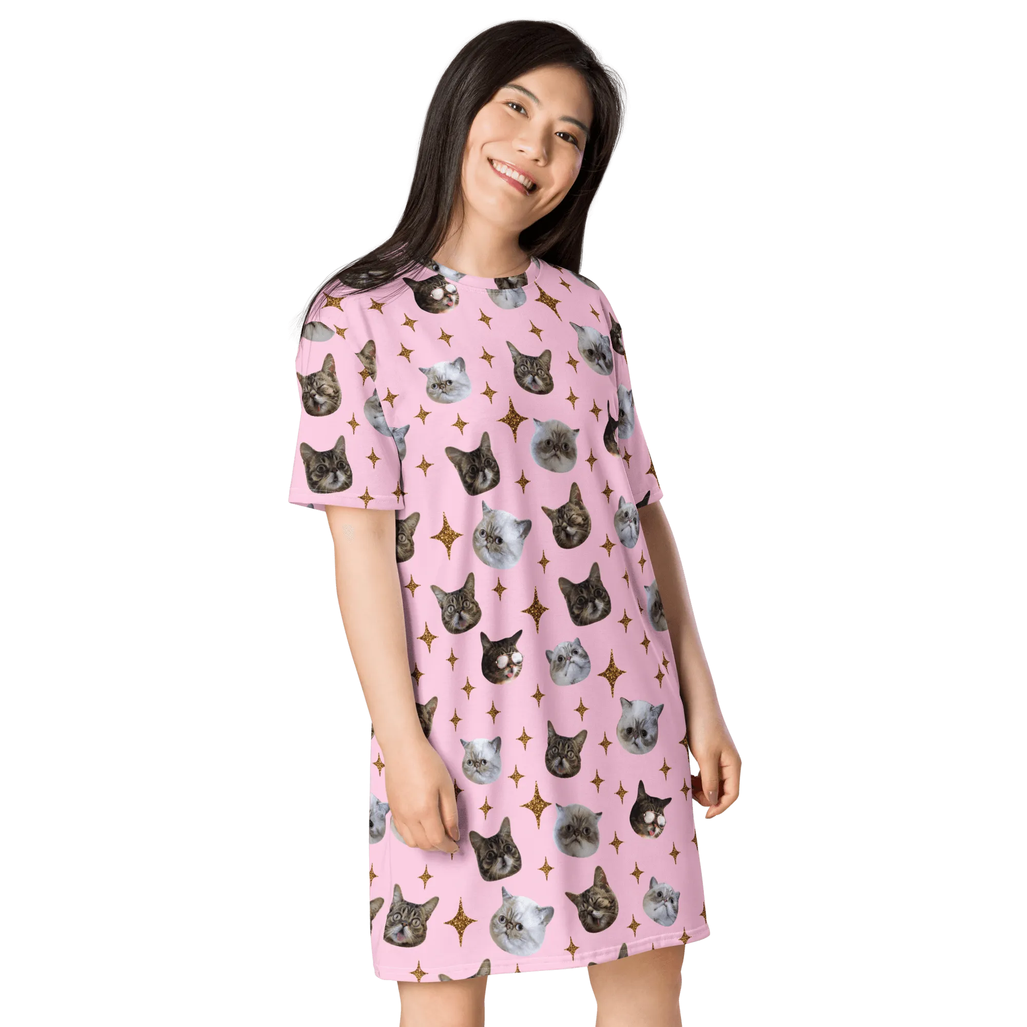 T-Shirt Dress/Nightie - BUB   Marbles Sparkle - Pink