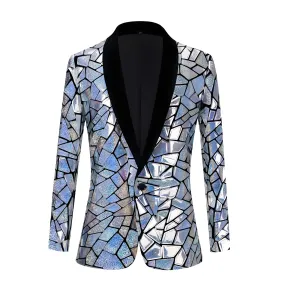 The Geo Sequin Slim Fit Blazer Suit Jacket