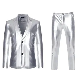 The Manchester Metallic High Gloss Slim Fit Two-Piece Suit - Multiple Colors