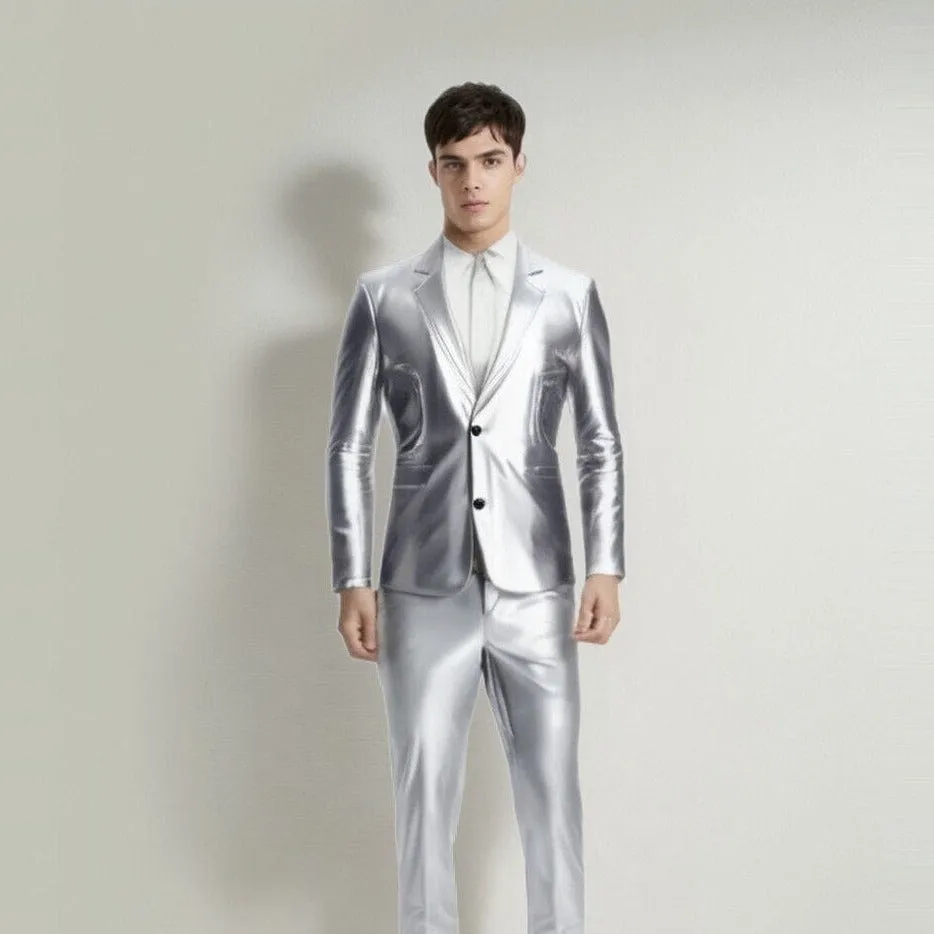 The Manchester Metallic High Gloss Slim Fit Two-Piece Suit - Multiple Colors