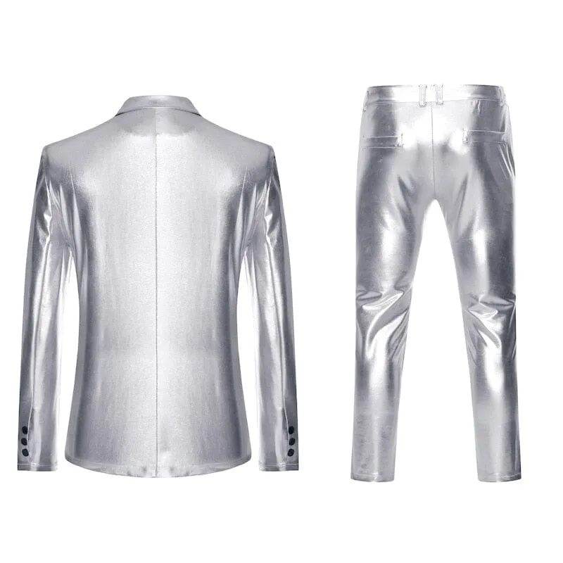 The Manchester Metallic High Gloss Slim Fit Two-Piece Suit - Multiple Colors