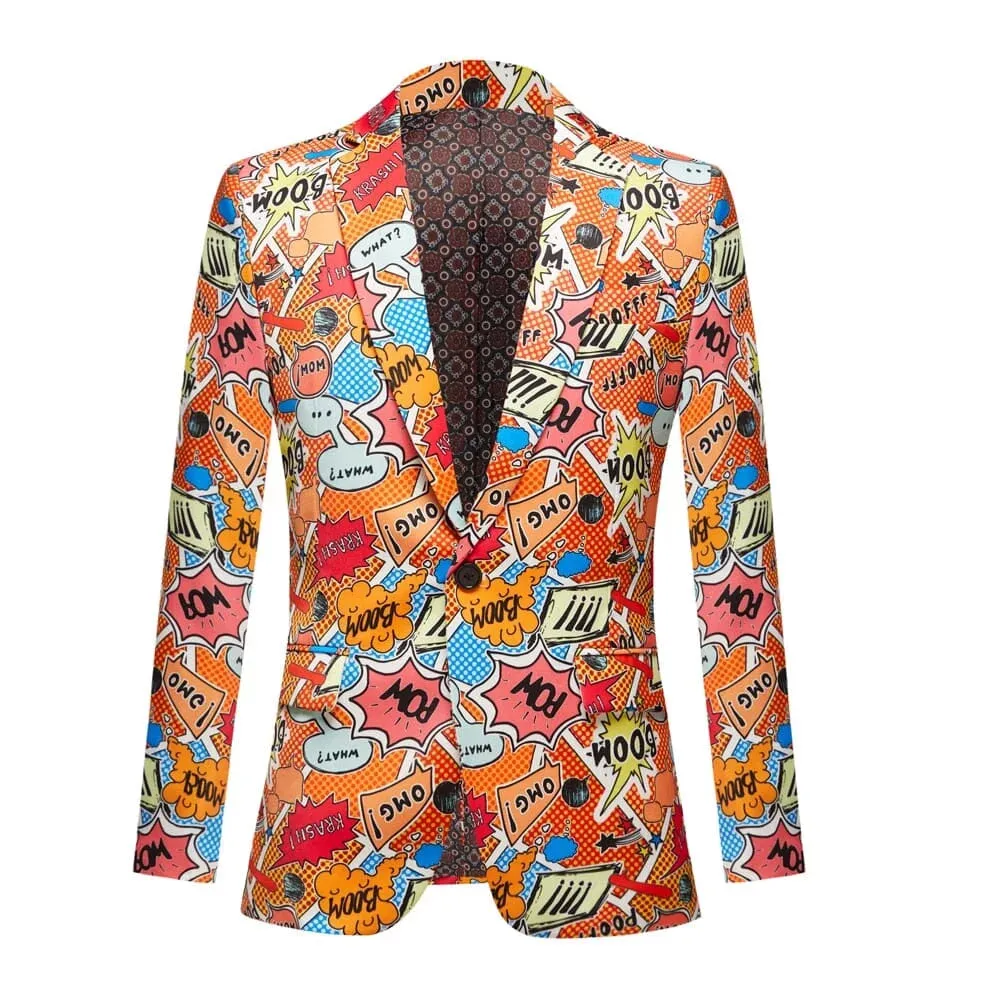 The Pop Art Slim Fit Two-Piece Suit - Tangerine