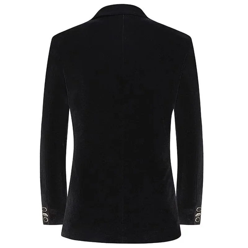 The Riviero Crystal Slim Fit Velvet Blazer Suit Jacket