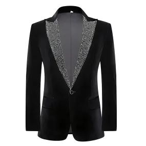 The Riviero Crystal Slim Fit Velvet Blazer Suit Jacket