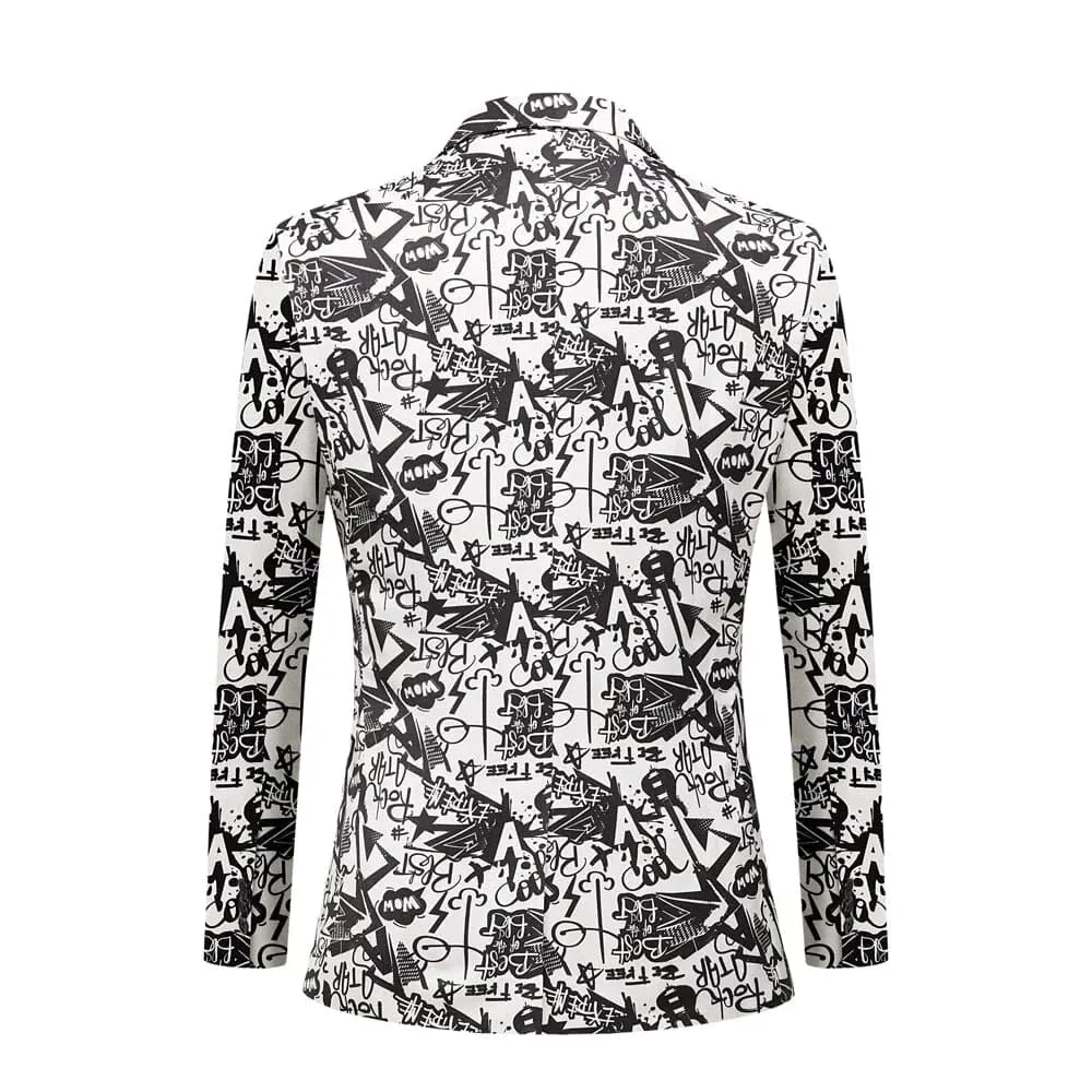 The Rock Star Pop Art Slim Fit Blazer Suit Jacket