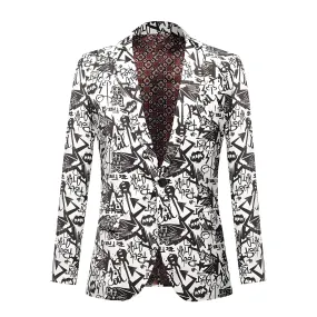 The Rock Star Pop Art Slim Fit Blazer Suit Jacket