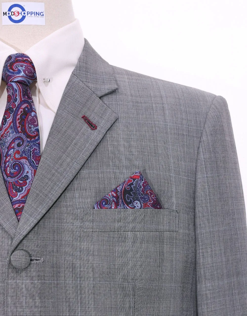 This Only Suit | Grey Glen Plaid Suit Jacket size 38R Trouser size 32 Inside leg 32