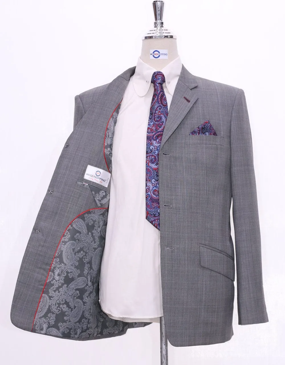 This Only Suit | Grey Glen Plaid Suit Jacket size 38R Trouser size 32 Inside leg 32