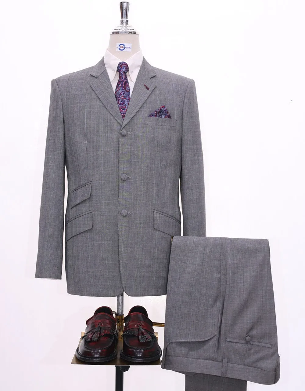 This Only Suit | Grey Glen Plaid Suit Jacket size 38R Trouser size 32 Inside leg 32