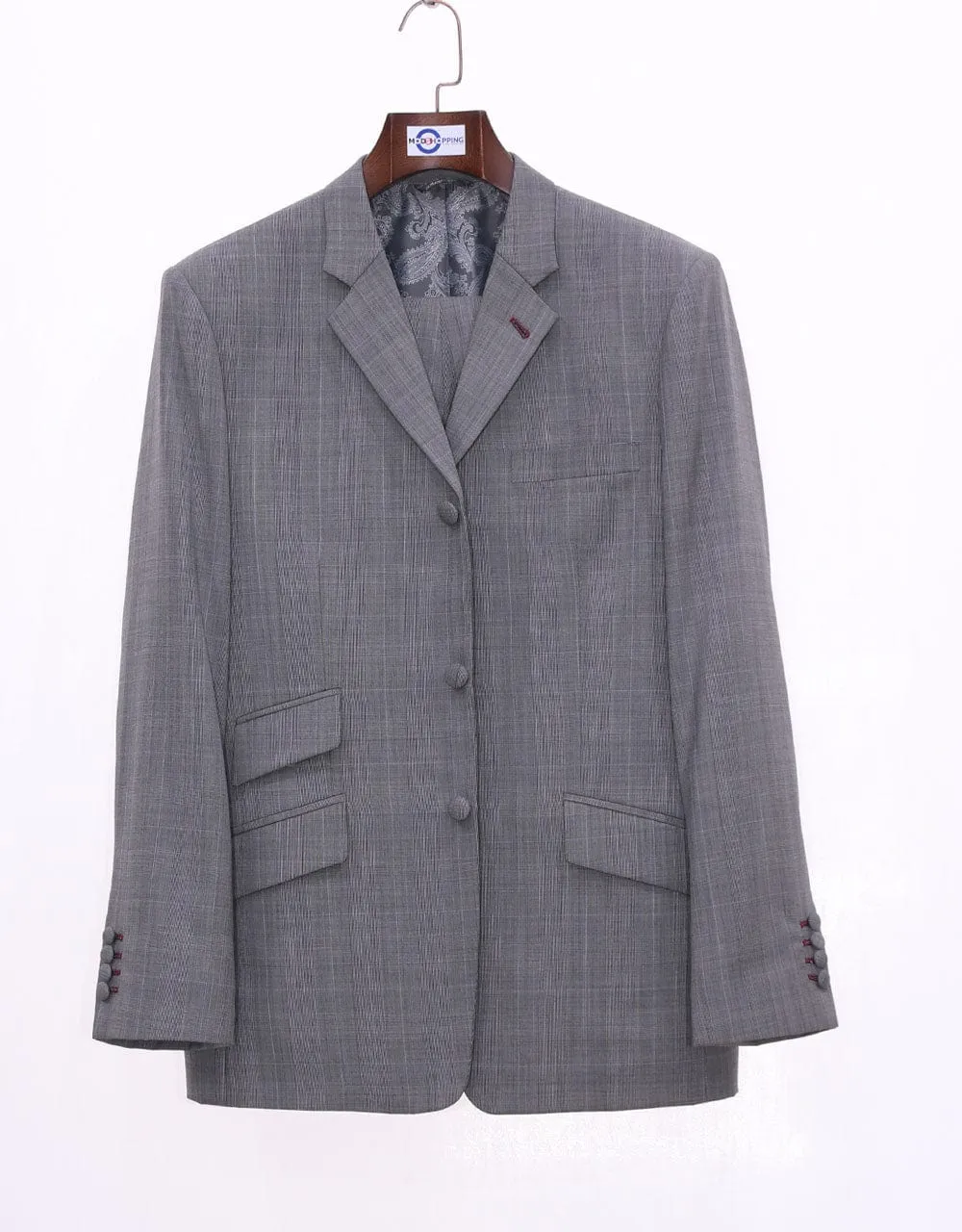 This Only Suit | Grey Glen Plaid Suit Jacket size 38R Trouser size 32 Inside leg 32