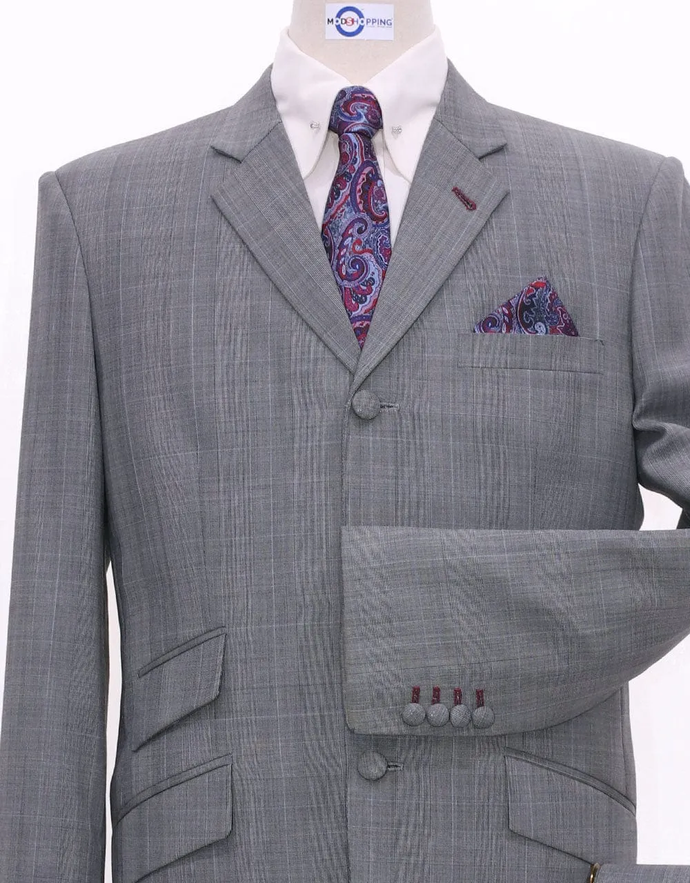 This Only Suit | Grey Glen Plaid Suit Jacket size 38R Trouser size 32 Inside leg 32