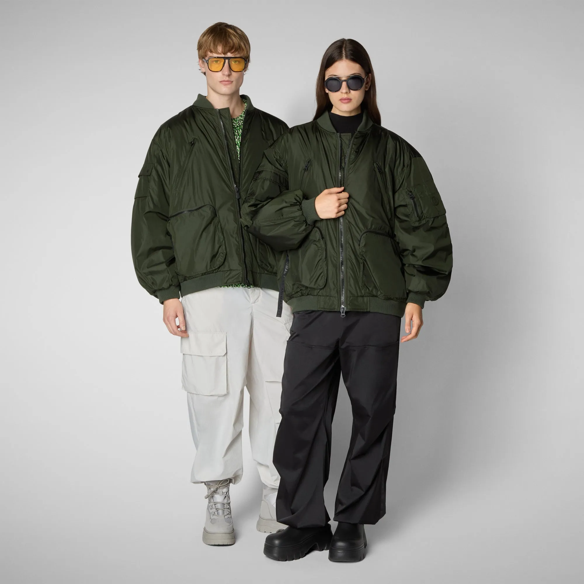 Unisex bomber jacket Usher in pine green