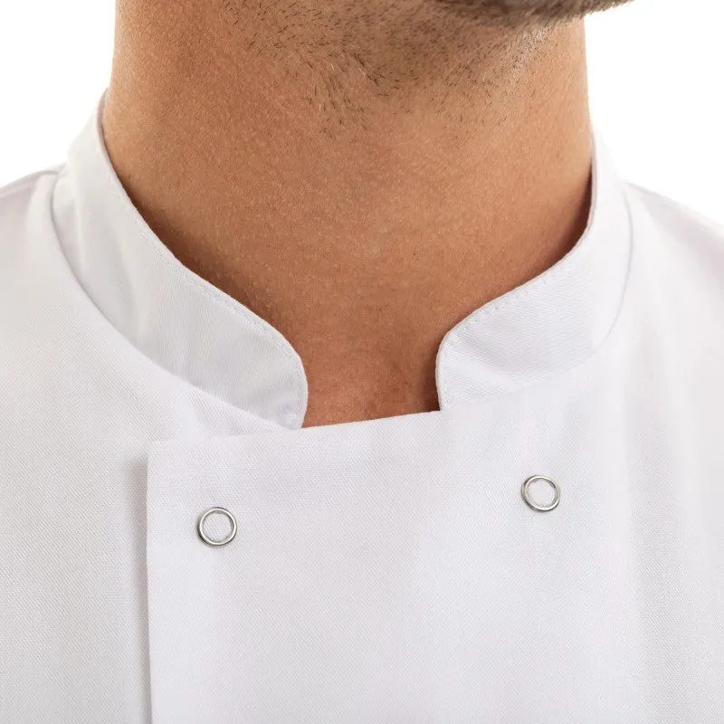 Unisex Short Sleeve White Cooking Coat - MANELLI