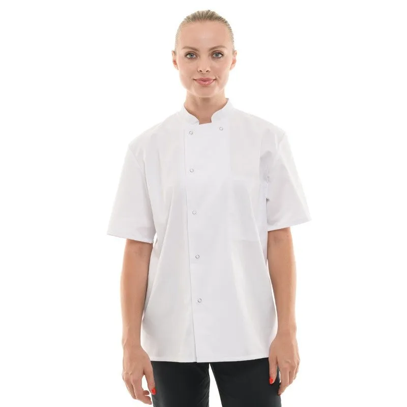 Unisex Short Sleeve White Cooking Coat - MANELLI