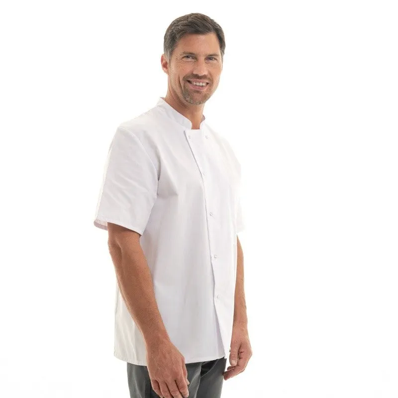 Unisex Short Sleeve White Cooking Coat - MANELLI