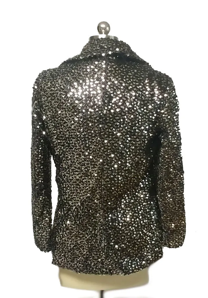 *VINTAGE JOHN HELLER SPARKLING JACKET ENCRUSTED WITH SEQUINS - PERFECT FOR THE HOLIDAYS