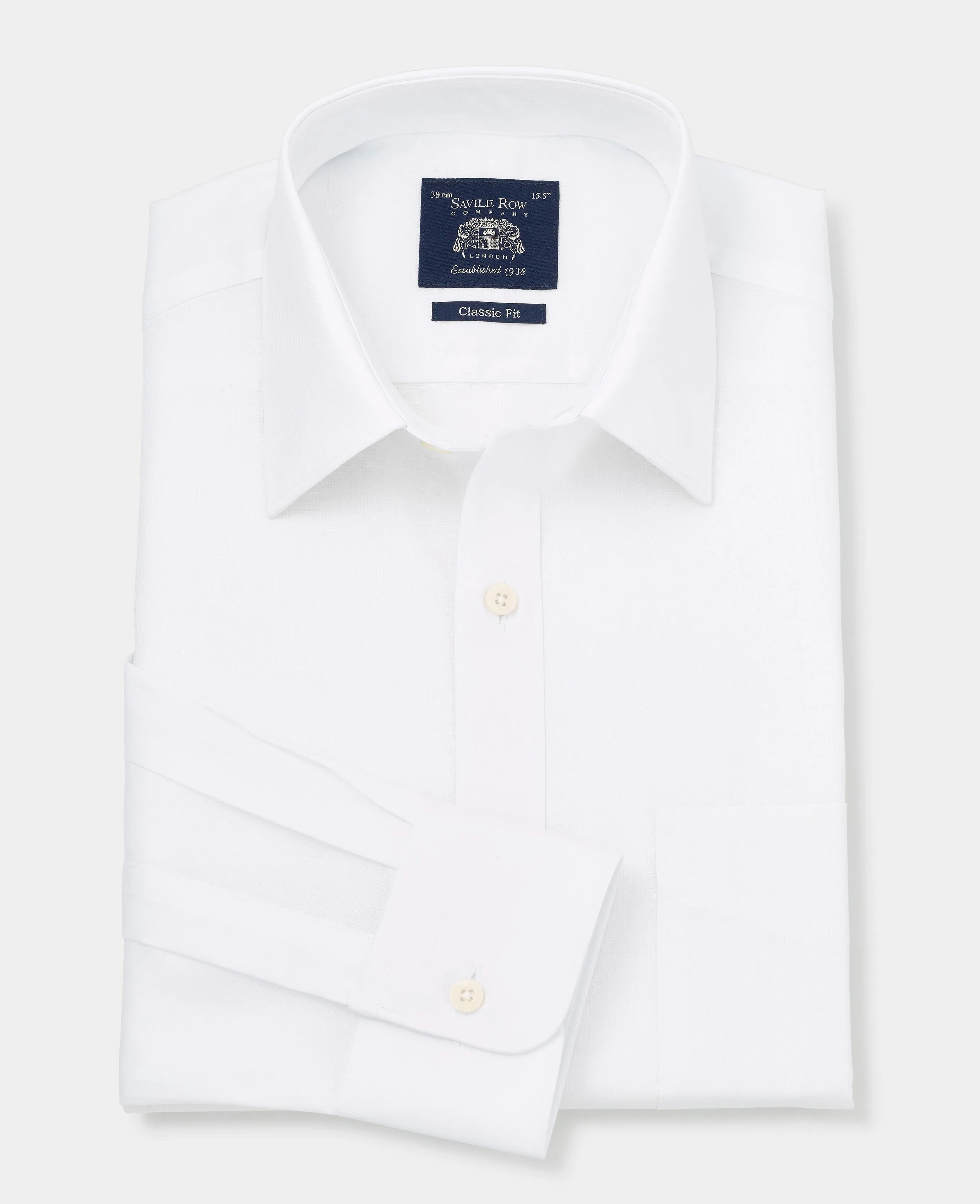 White Dobby Weave Cotton Classic Fit Formal Shirt - Single Cuff