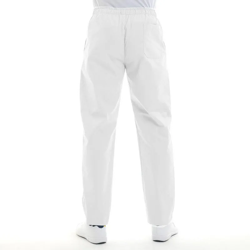 White Kitchen Trousers with Elastic Waistband - MANELLI