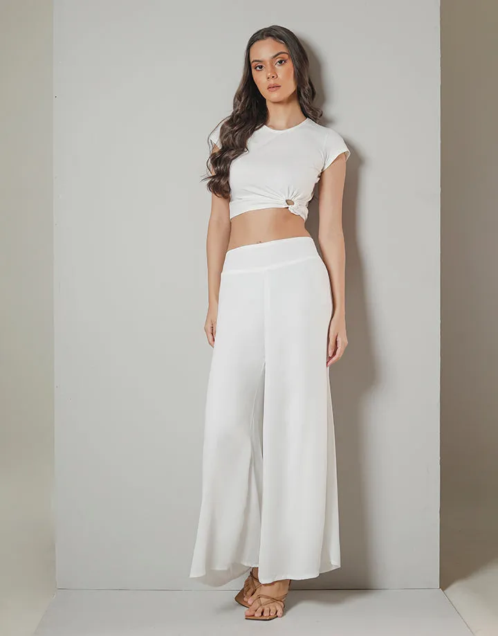 White Palazzo Pant with Lining