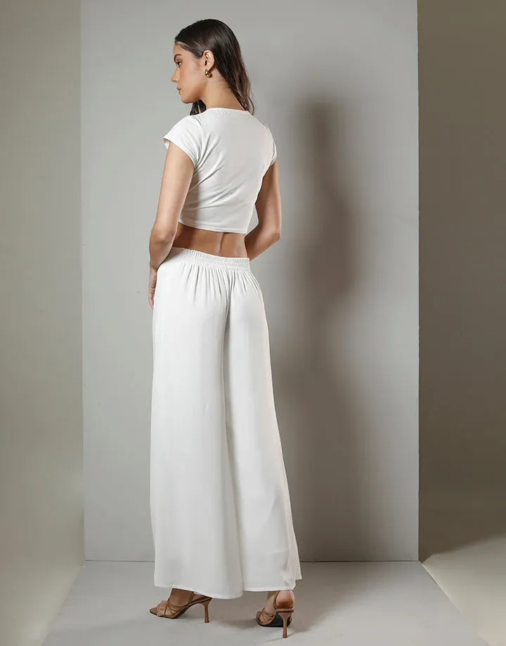 White Palazzo Pant with Lining