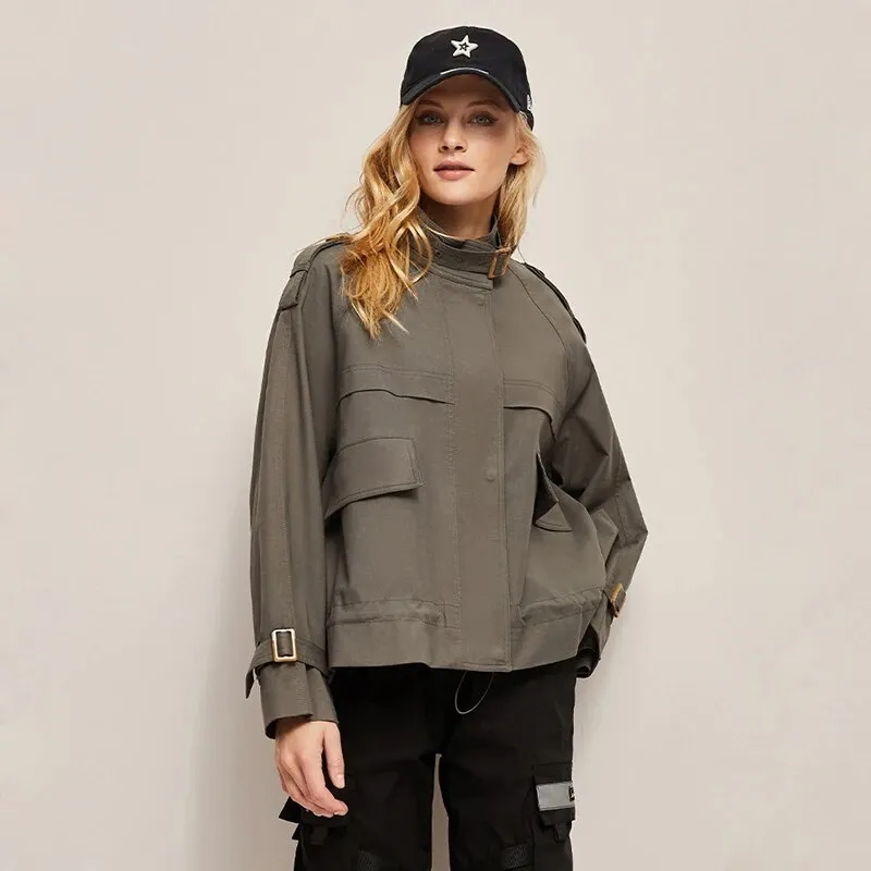 Windbreaker Short Loose Casual Trench Coat