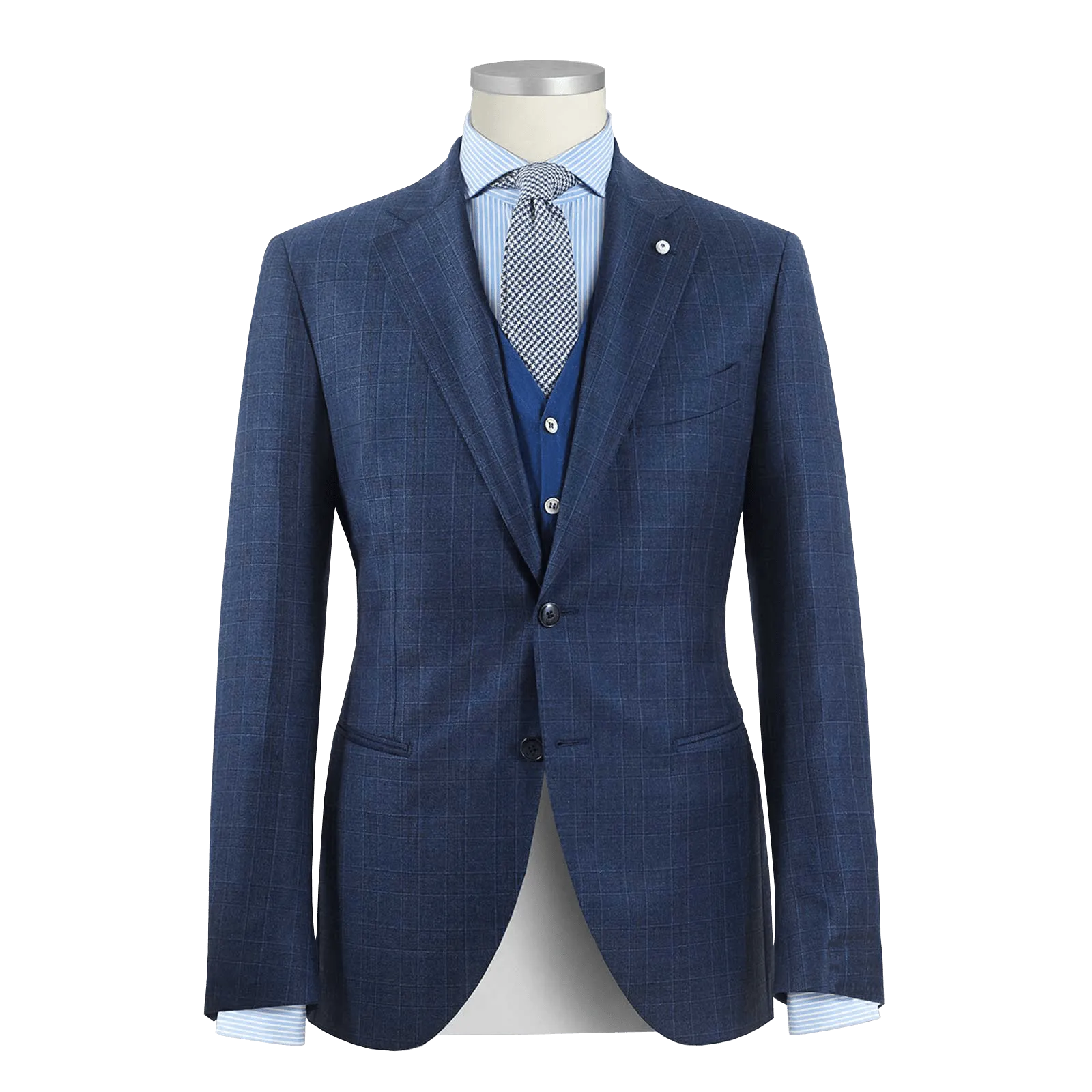 WINDOWPANE SUIT IN PURE WOOL