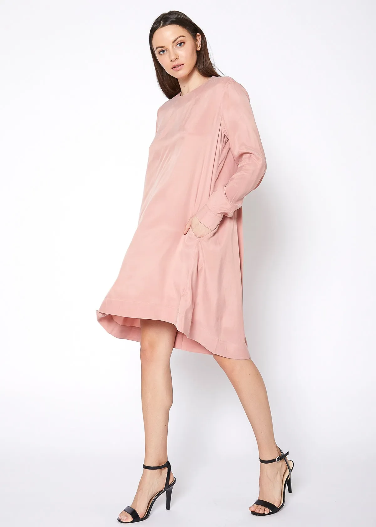 Women's Basic Long Sleeve Crew Neck Dress