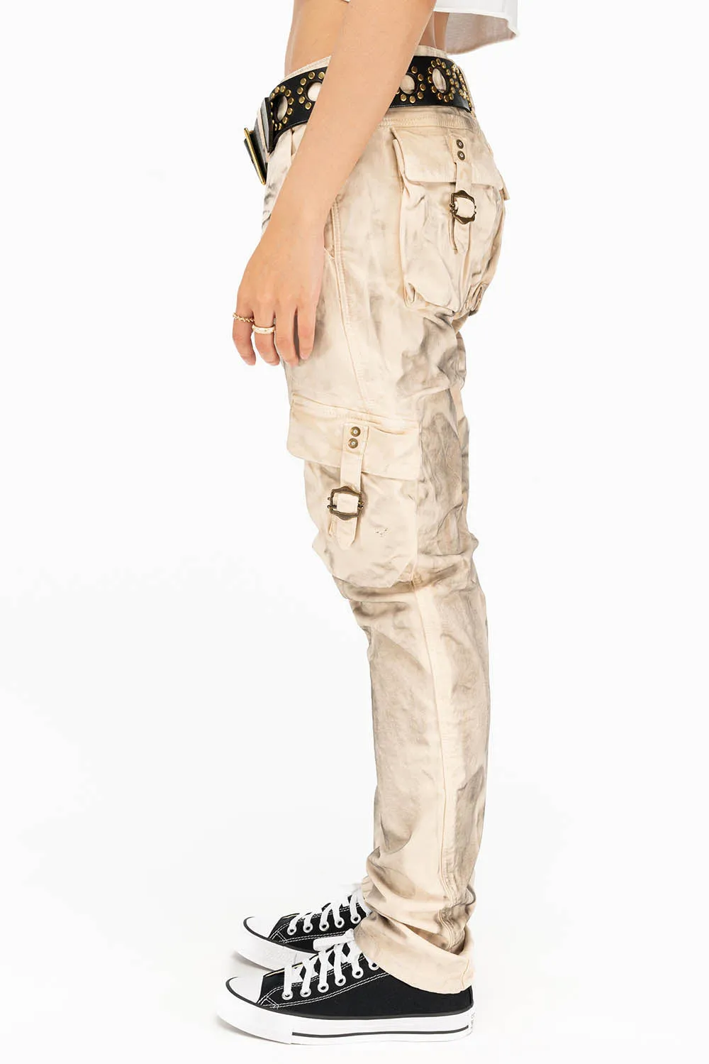 WOMENS MILITARY STYLE CARGO IN SUPERNATURAL BEIGE