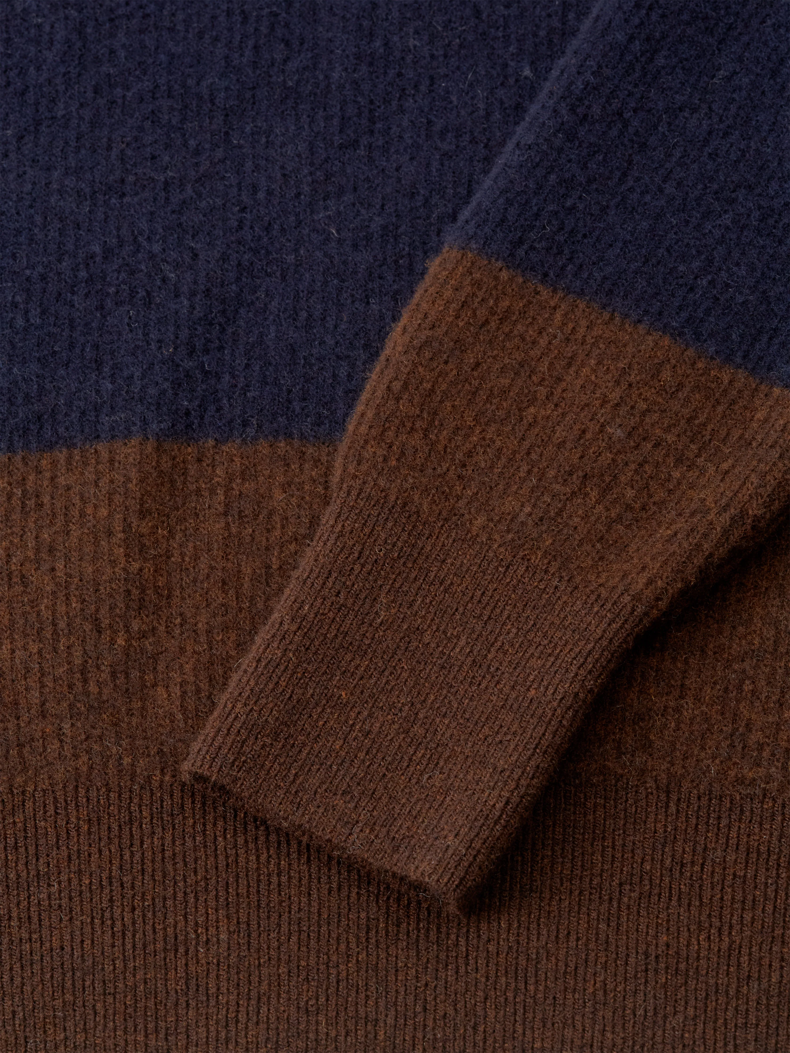 Wren Knitted Polo Shirt Paxton Navy/Brown