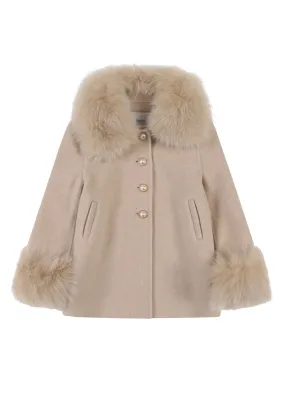 Zara Cashmere Coat in Nude