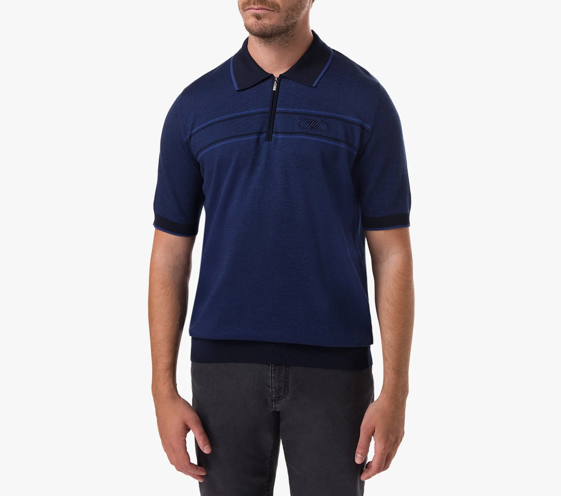 Zilli Cotton-Silk Polo with Retro Embroidery