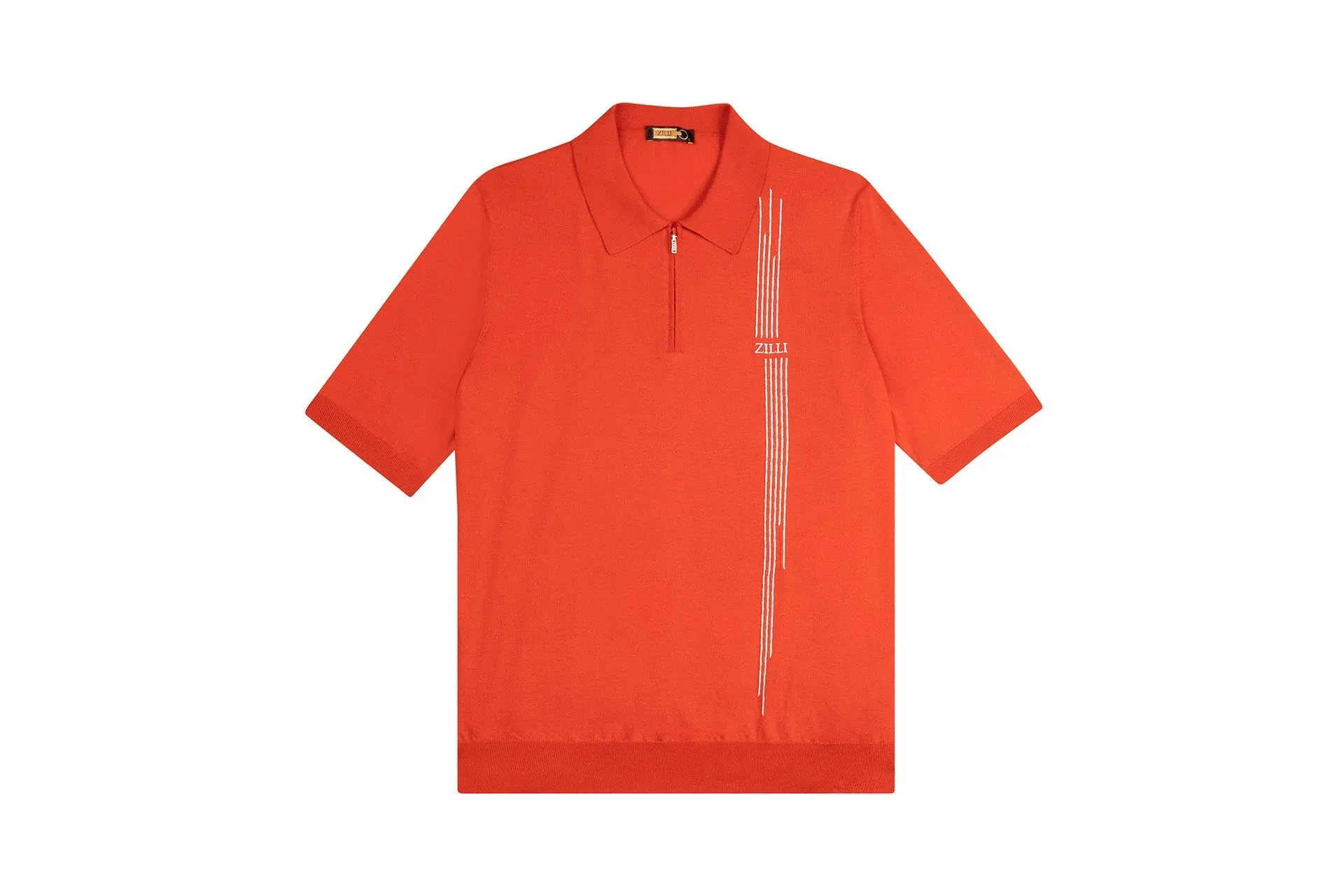 Zilli Ecru Zipped Polo Shirt with Iconic Embroidery