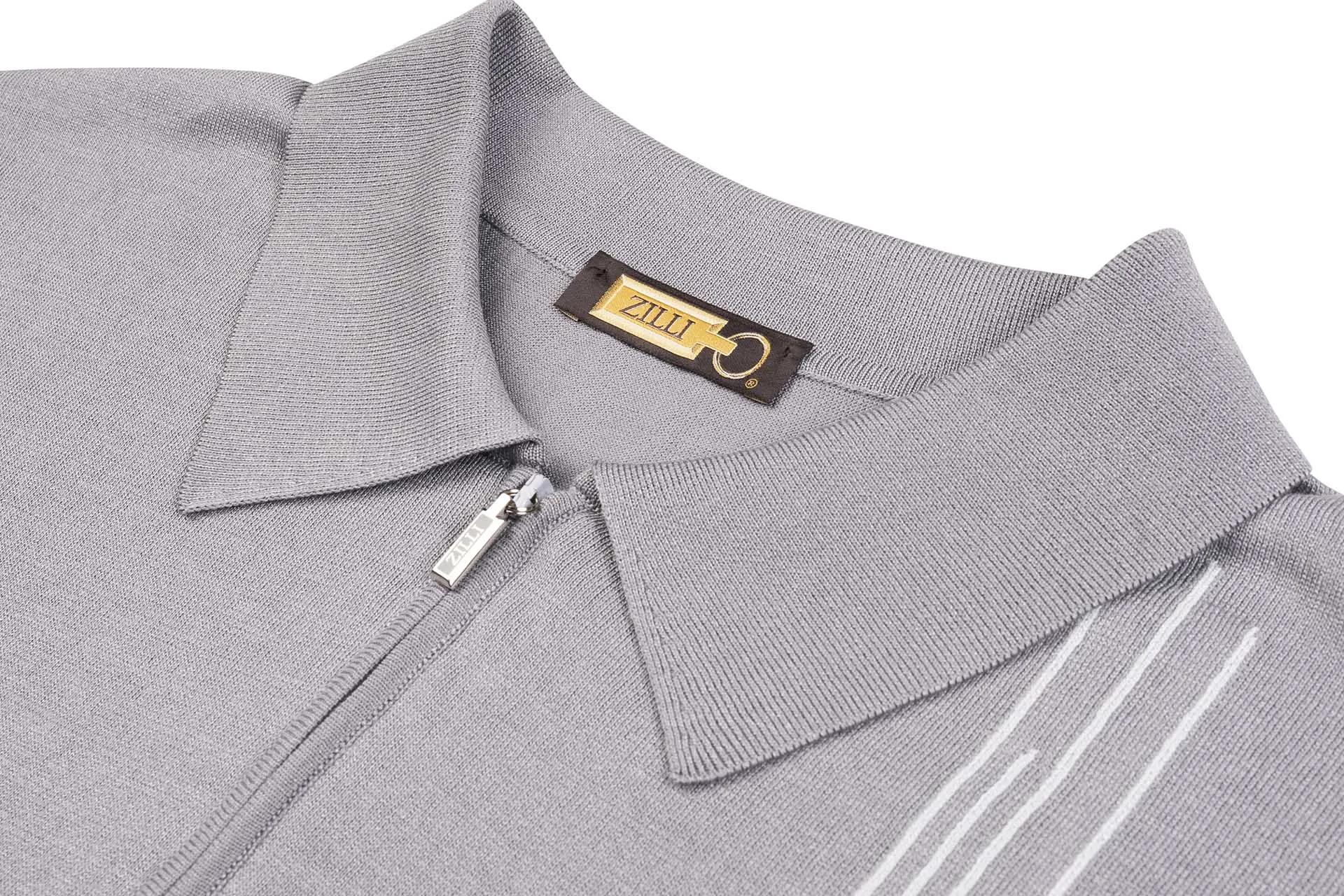 Zilli Ecru Zipped Polo Shirt with Iconic Embroidery