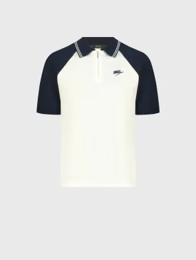 Zipped Polo Shirt in Cotton and Silk