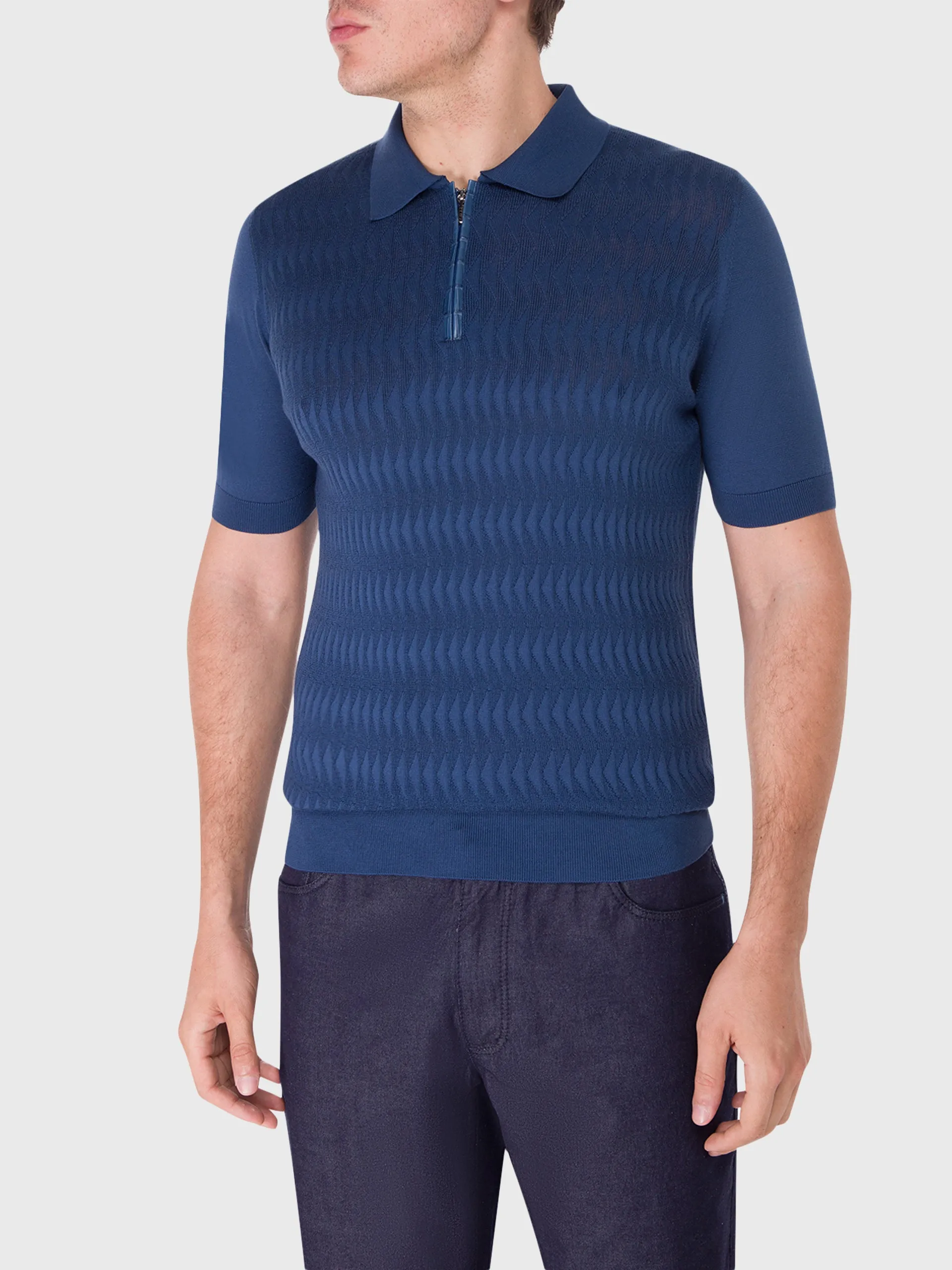 Zipped Polo with Crocodile Details