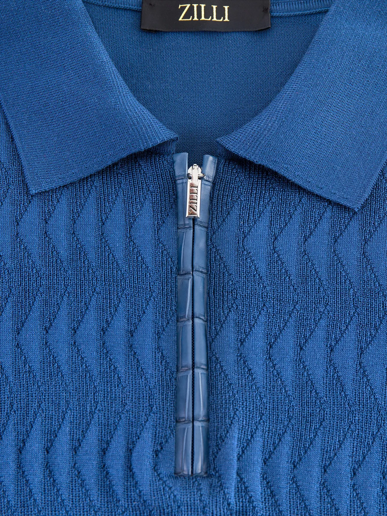 Zipped Polo with Crocodile Details